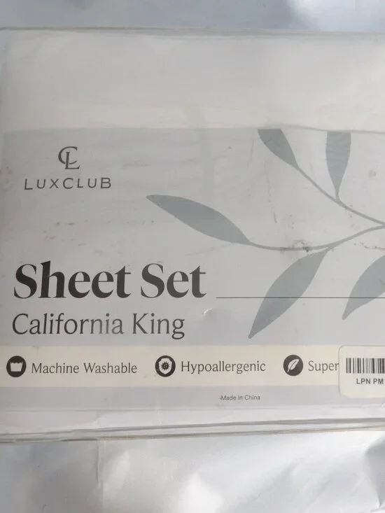 NEW Lux Club White California King SHEET SET  - Hypoalloergenic - Super Soft