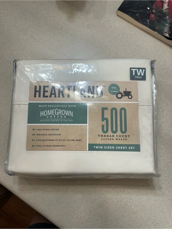 Heartland 500 Thread Count Twin Sheet Set - Cream