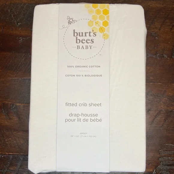 Burt’s Bees Baby 100% Solid Organic Cotton BEESNUG® Fitted Crib Sheet NEW