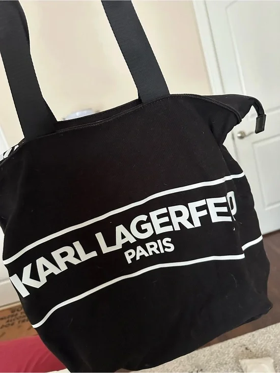 Karl Lagerfeld Black and White Logo Tote