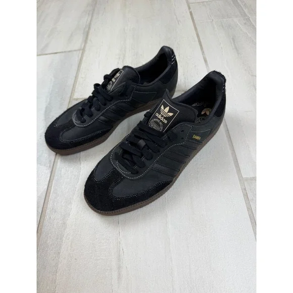 Adidas Samba OG Core Black Gum Leather Suede Sneakers IH5371 Mens 9