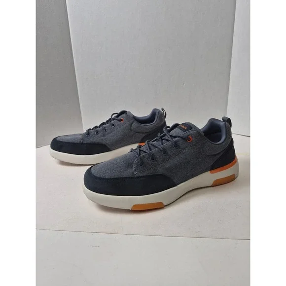 OrthoComfoot Mens ZGBX26B Grey Canvas Navy Suede Sneakers EU 47 US 13 Low Top