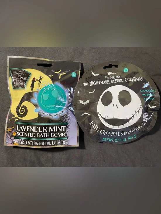 TWO Disney The Nightmare Before Christmas Bath Bubbles Bomb & Crumbles