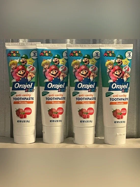 Orajel Kids Super Mario Natural Berry Toothpaste - (Pack of 4)