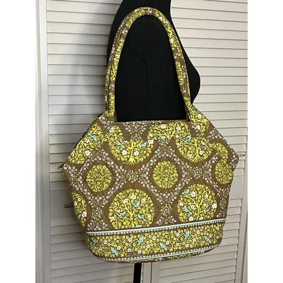 Vera Bradley Bluebird Sittin In A Tree Purse Shoulder Bag Cotton Purse‎ Quilted