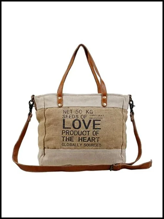 Sustainable Organic Fabric Market Bag Upcycled Cotton Leather