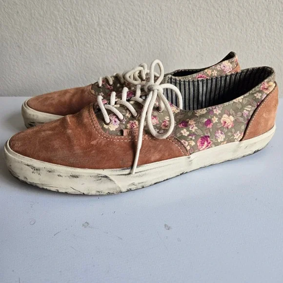 Vans California Era Decon Mens 12 Mocha Bisque Suede Floral Mix Sneakers Low Top