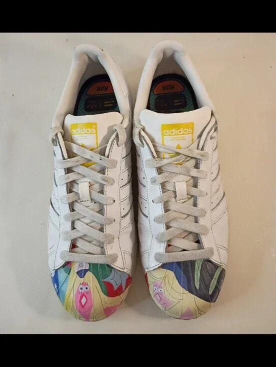 Adidas Originals White Superstar Pharrell Supershell Leather Sneakers Mens 7.5