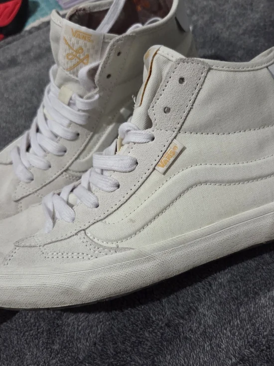 Vans Mid-Top Canvas Sneakers in Off-White