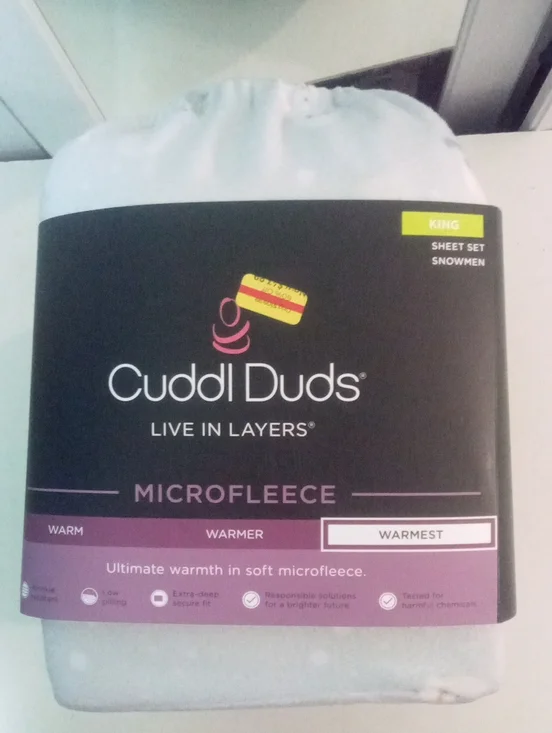 Cuddl Duds Light Blue Microfleece King Sheet Set NWT $109.99 Warmest