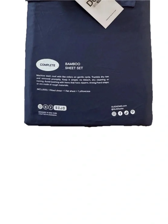 NWT Twin Sz Sijo DOZ Bamboo Sheet Set 3 PC Sapphire Blue