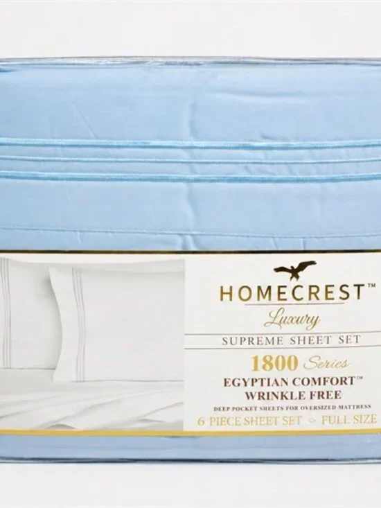 NWT Homecrest Luxury Supreme Sheet Set in Light Blue