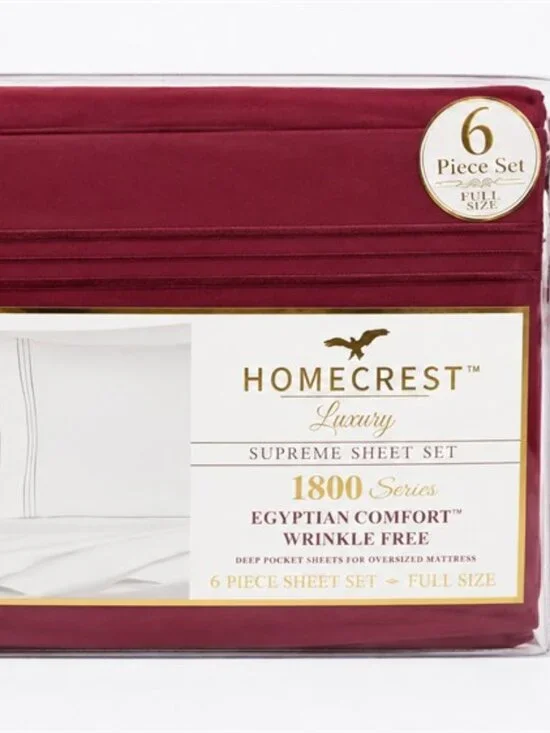 NWT Homecrest Luxury Supreme Sheet Set in Deep Burgundy