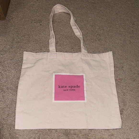 Kate Spade Pink and White Tote Bag