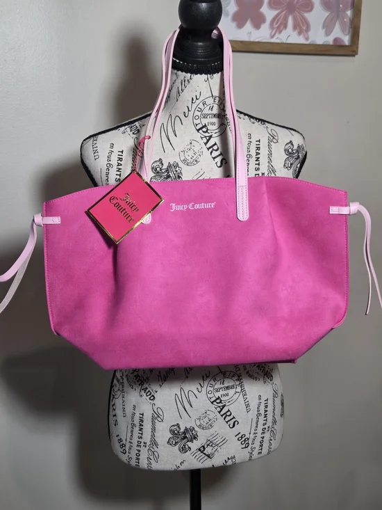 Juicy Couture Pink Suede Tote Bag