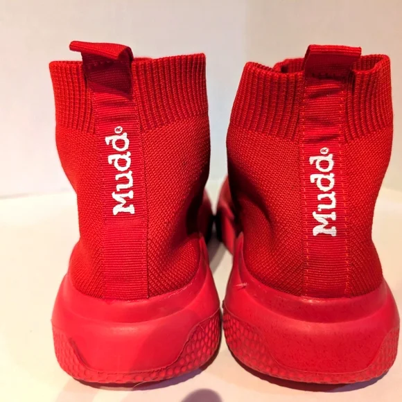 Mudd Red Sock-Style‎ Sneakers with Knit Upper Sz. 8.5