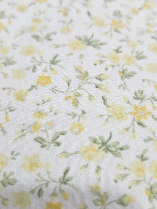 Laura Ashley Evie Yellow Floral FULL Flat & Fitted Sheets Percale 100% Cotton