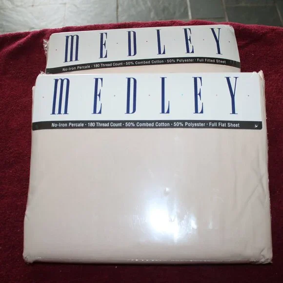 Medley No-Iron 180 Thread Count Flat and Fitted Sheet