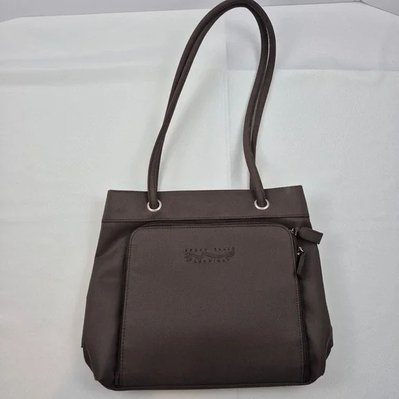 Perry Ellis America Brown Nylon Shoulder Bag Purse‎ Style 2.3670.BN.PM.S NWOT