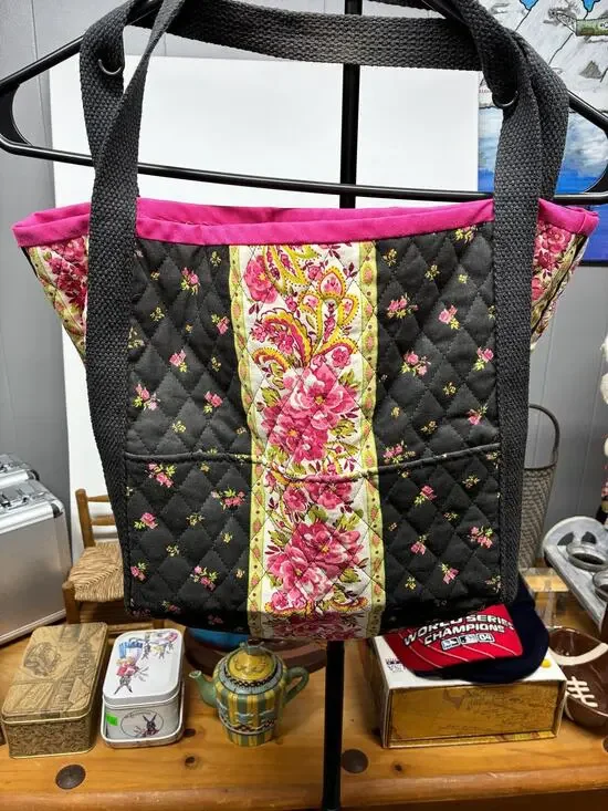 Handcrafted Quilted Tote Bag | Floral Patchwork Purse 10