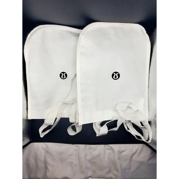 2 Lululemon white/black reusable bags