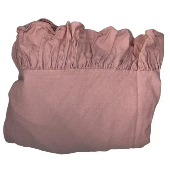 Simply Shabby Chic Rachel Aswell Vintage Dusty Rose Flannel Flat Sheet Queen RAR