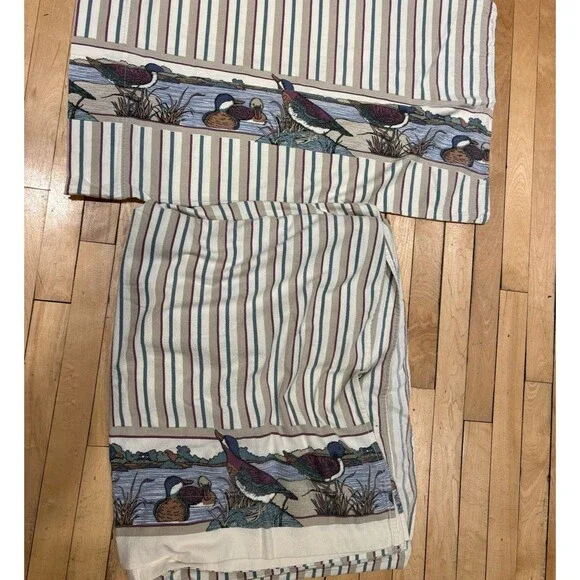 Westpoint Stevens flannel vintage duck mallard flat sheet pillowcase set USA