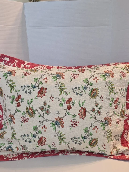 CMN Homes Floral Botanical Hawaiian Quilted Cotton Pillow Sham Set