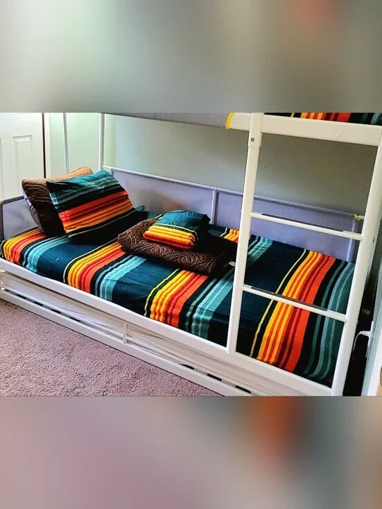 Pendleton Orange, Yellow, Green, Teal Striped Bedding Twin