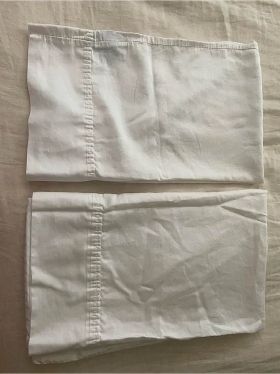Vintage Lauren Ralph Lauren/RLL Green Tag Cotton Pillowcase Set Ladderstitch Hem