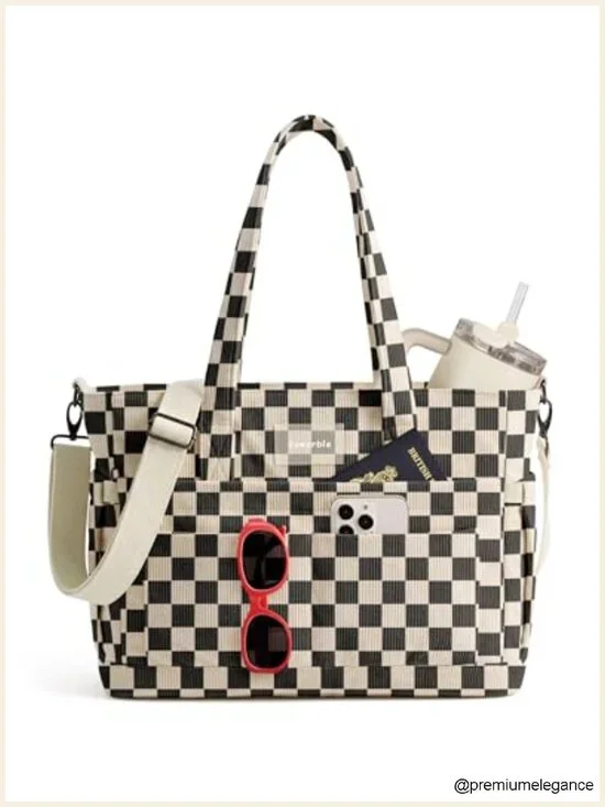Corduroy Tote Bag for Women, Work Bag, Laptop Tote, Teacher Bag, Water Bottle