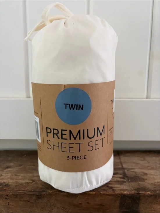 Premium Cream Twin Sheet Set by