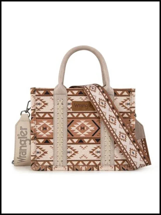 Aztec Print Tote Bag with Guitar Strap Shoulder Purse