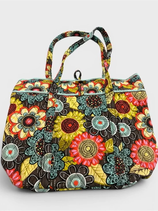 Retired Vera Bradley Flower Shower Floral Quilted Tote Bag
