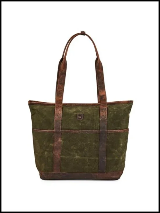 Large Canvas & Leather Tote Bag for Women Work Office Teacher