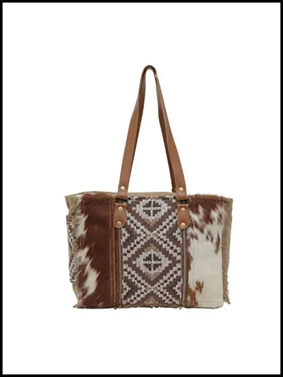 Canvas & Upcycled Leather Weekender Tote Bag