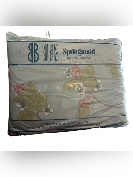 VTG Bill Blass Springmaid Arlington Fitted Sheet Floral Double New in package