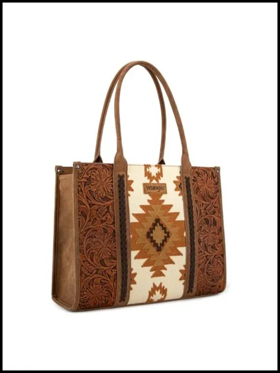 Genuine Leather Aztec Tote Bag Western Shoulder Purse Satchel