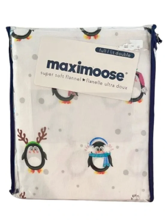 🆕- Maximoose - Colorful Penguin Flannel Sheet Set. Size: Full