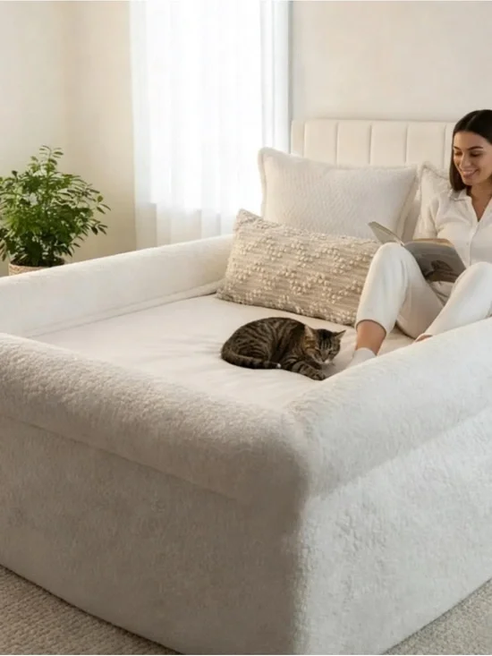 Sherpa nest bed Sheet Set with cozy Sherpa borders, Soft Cozy NWT