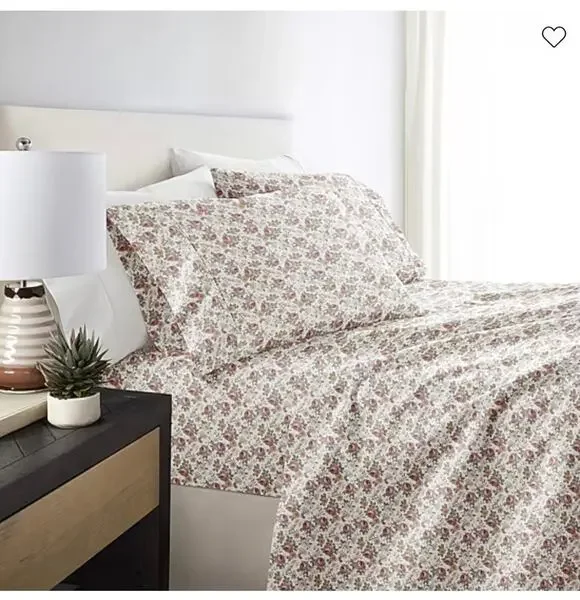NEW! Casual Comfort iEnjoy TWIN 3PC Blooming Floral Patterned Sheet Set