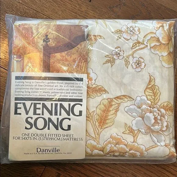 Vintage‎ new in packaging Danville Evening Song Fitted Sheet