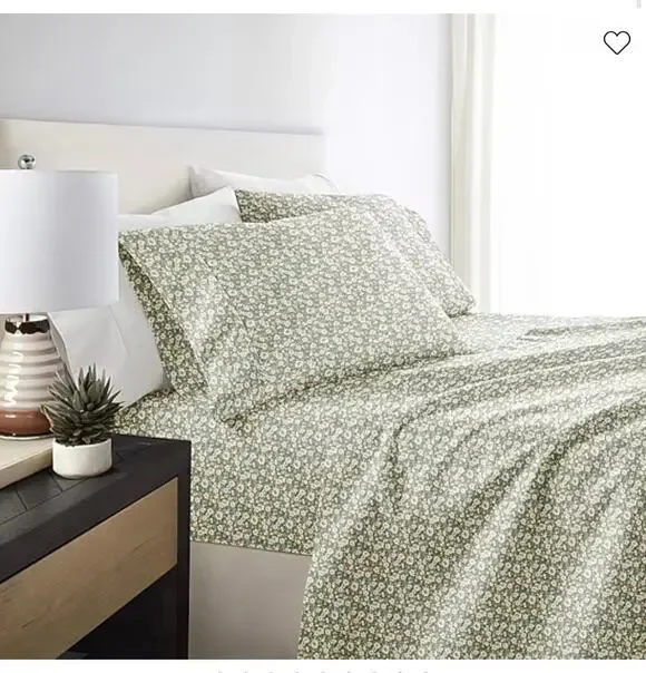 NEW! Casual Comfort iEnjoy Cal King 4PC Floral Dream Patterned Sheet Set