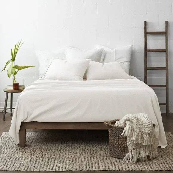 NEW! iEnjoy Home 4PC Checkered Embossed Full Bed Sheet Set in Ivory