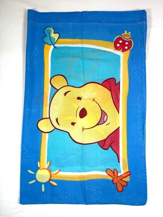 VINTAGE DISNEY Winnie The Pooh Standard Pillowcase Reversible USA 90s Classic