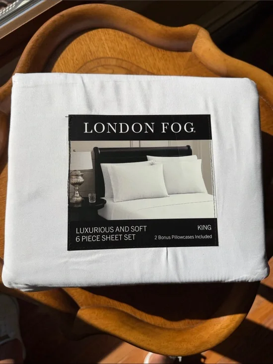 London Fog White King 6-Piece Sheet Set - Luxurious Soft Bedding
