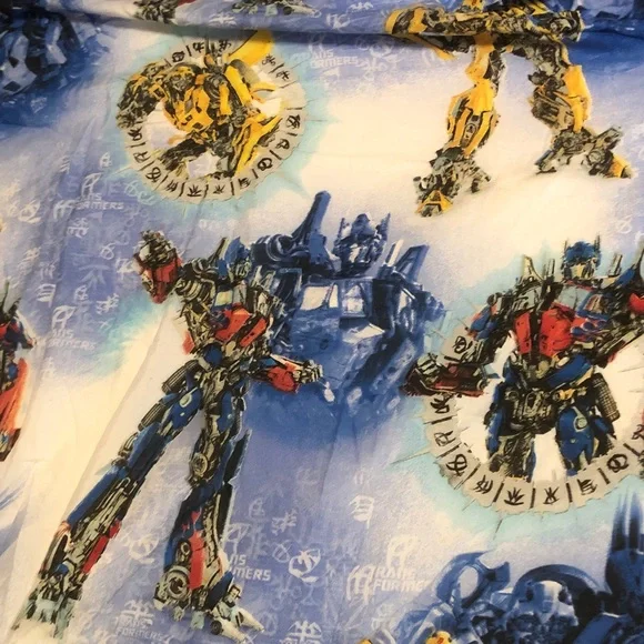 Transformers Print Kids Bedding Panel - Blue, Red, Yellow