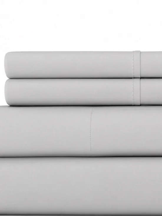 JCPenney King Gray Microfiber Sheet Set 4 Piece Deep Pocket Soft Bedding