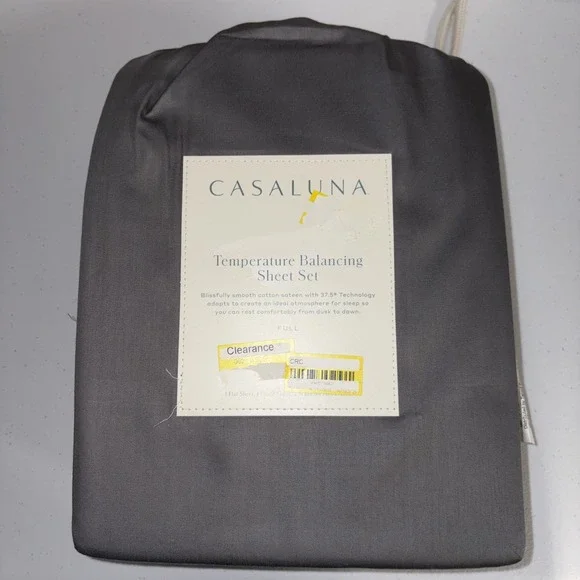 New Casaluna Temperature Balancing Sheet Set Size Full Metal Gray 300 TC