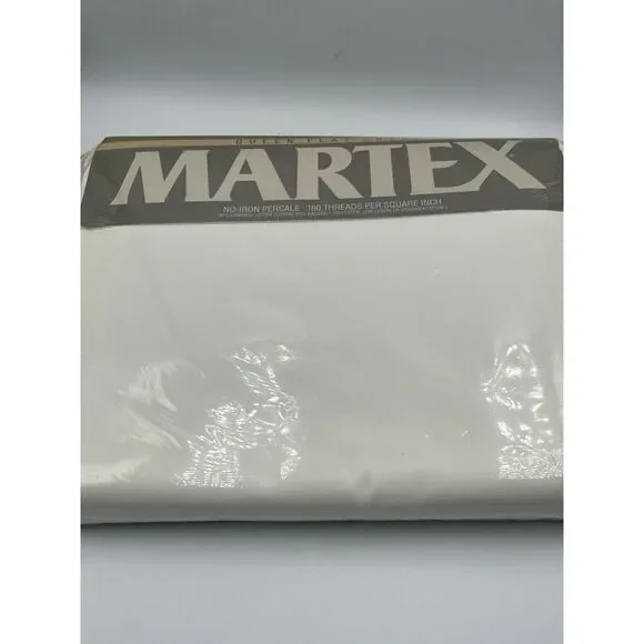 Matted Vintage Queen Flat Sheet No Iron Percale White‎ Sealed